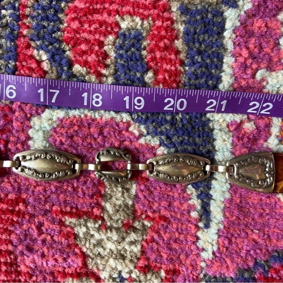 Vintage Genuine Leather Silver Belt - Picture 7 of 9